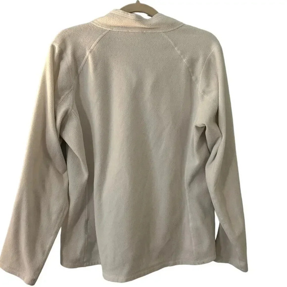 The North Face Quarter Zip Fleece Women's Size Large Cream Colored Hiking Warm - Picture 2 of 6